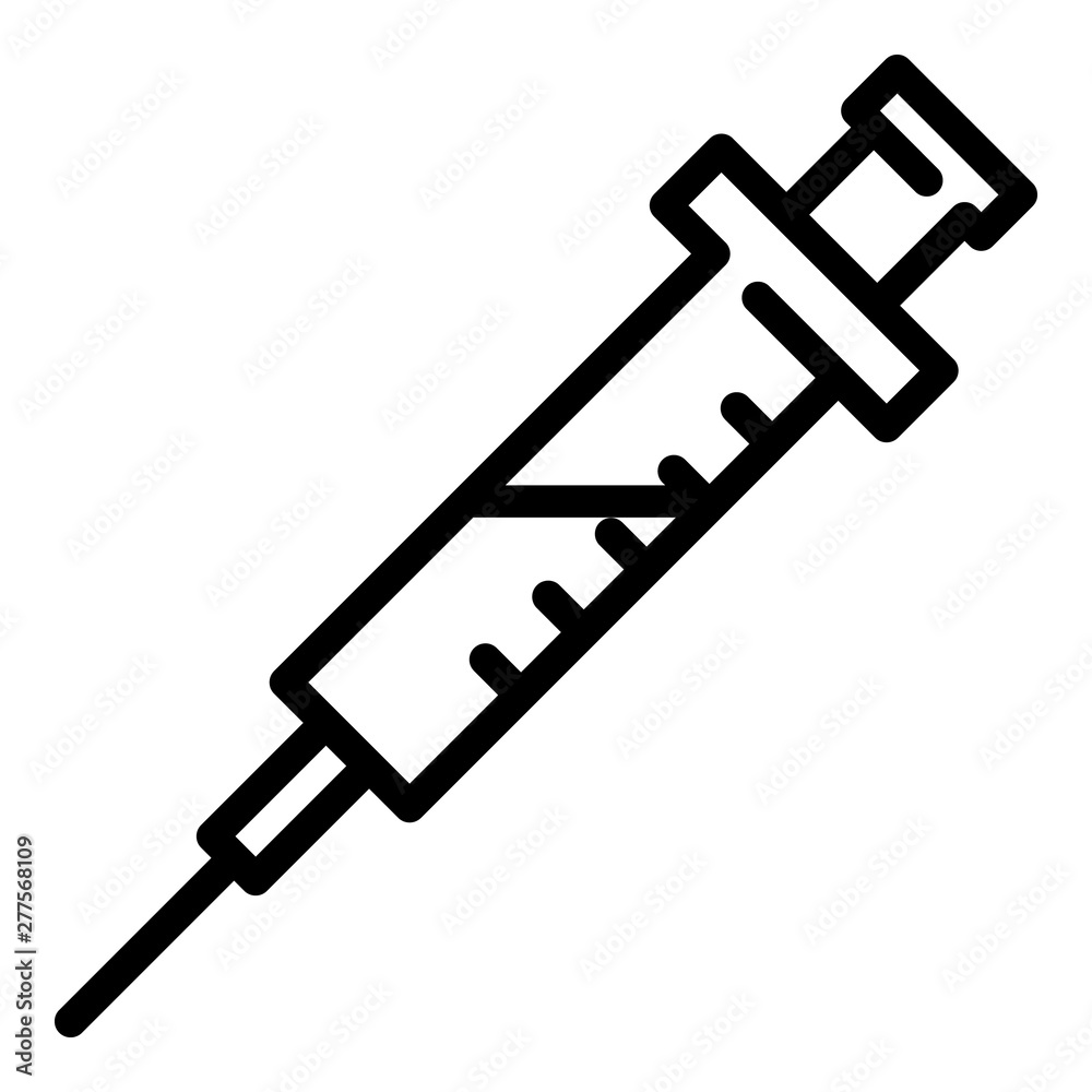 Drug syringe icon. Outline drug syringe vector icon for web design isolated on white background Drug syringe icon. Outline drug syringe vector icon for web design isolated on white background