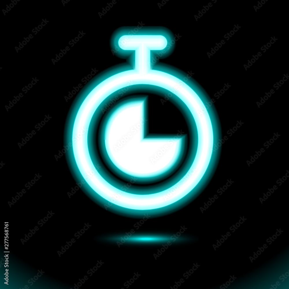 Blue Neon Stopwatch, chronometer neon icon. Simple sign button light, symbol for design on black background. Fluorescent vector, luminescent illumination illustration Ui web, mobile app, infographics Blue Neon Stopwatch, chronometer neon icon. Simple sign button light, symbol for design on black background. Fluorescent vector, luminescent illumination illustration Ui web, mobile app, infographics