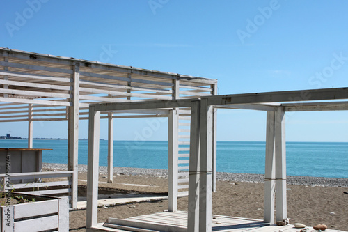 Abstract buildings on the beach