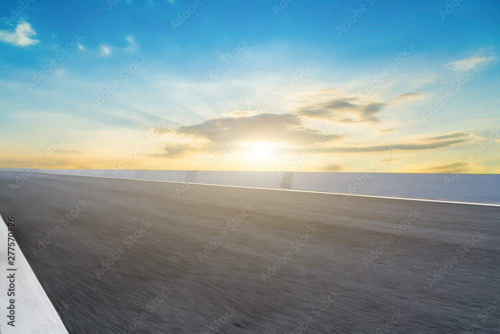 Road surface and sky cloud landscape..