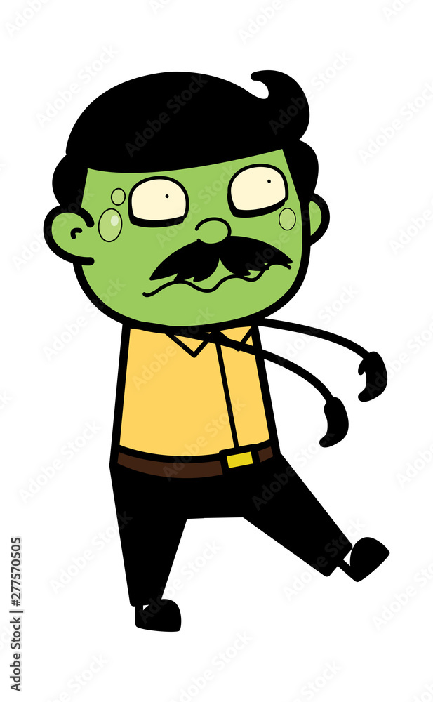 Zombie - Indian Cartoon Man Father Vector Illustration