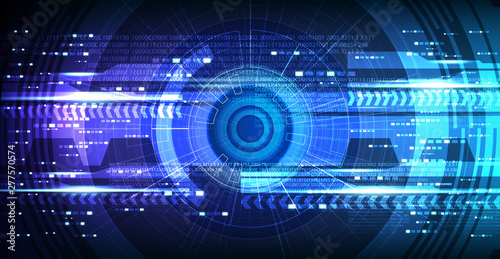 Camera Cyber Hi-tech Eye Technology Background,Camera Security and Robot Concept design,Vector Illustration.