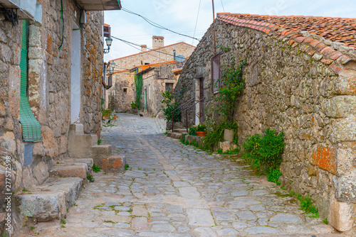 Old street in Trevejo, Caceres, Extremadura, Spain photo