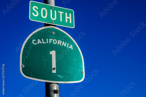 THe Pacific Coast Highway 1 sign in California photo