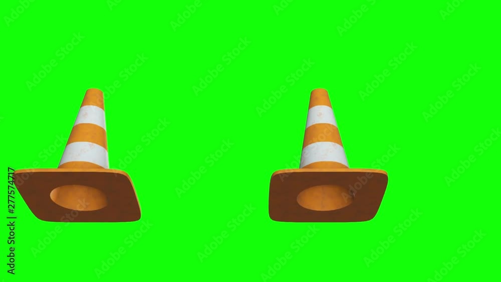 Traffic cone. Orange road sign with white stripes 3d render video available in 4k FullHD and HD render footage. Under construction concept. Traffic cone. Orange road sign with white stripes 3d render video available in 4k FullHD and HD render footage. Under construction concept.