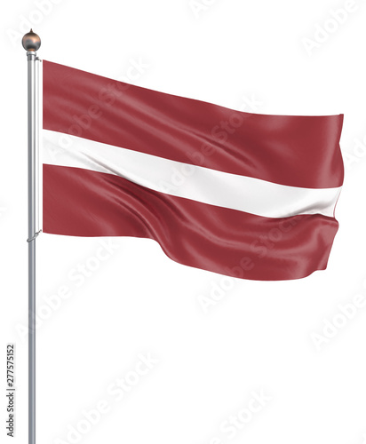 Free Download Latvia flag blowing in the wind. Background texture. 3d rendering, wave. Isolated on white. - GFXLoad