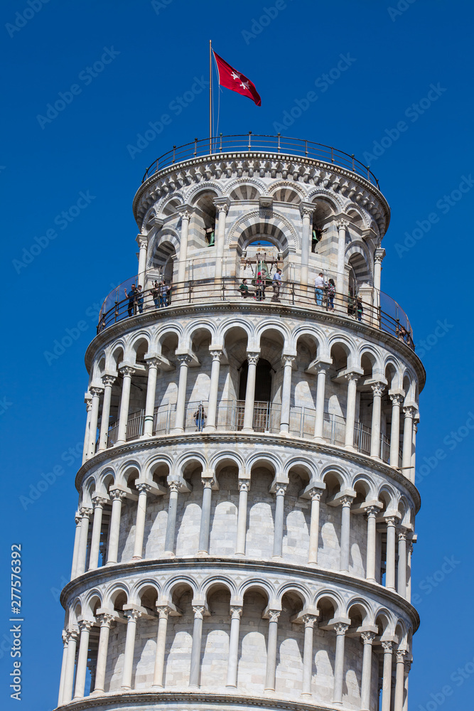 Top of the famous Leaning Tower of Pisa