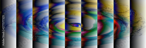 Digital Art, panoramic abstract three-dimensional objects with soft lighting, Germany