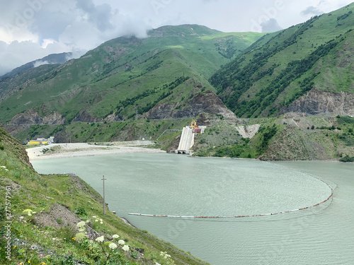 Russia. North Ossetia - Alania. Reservoir of Zaramag HPP in Kassar gorge photo