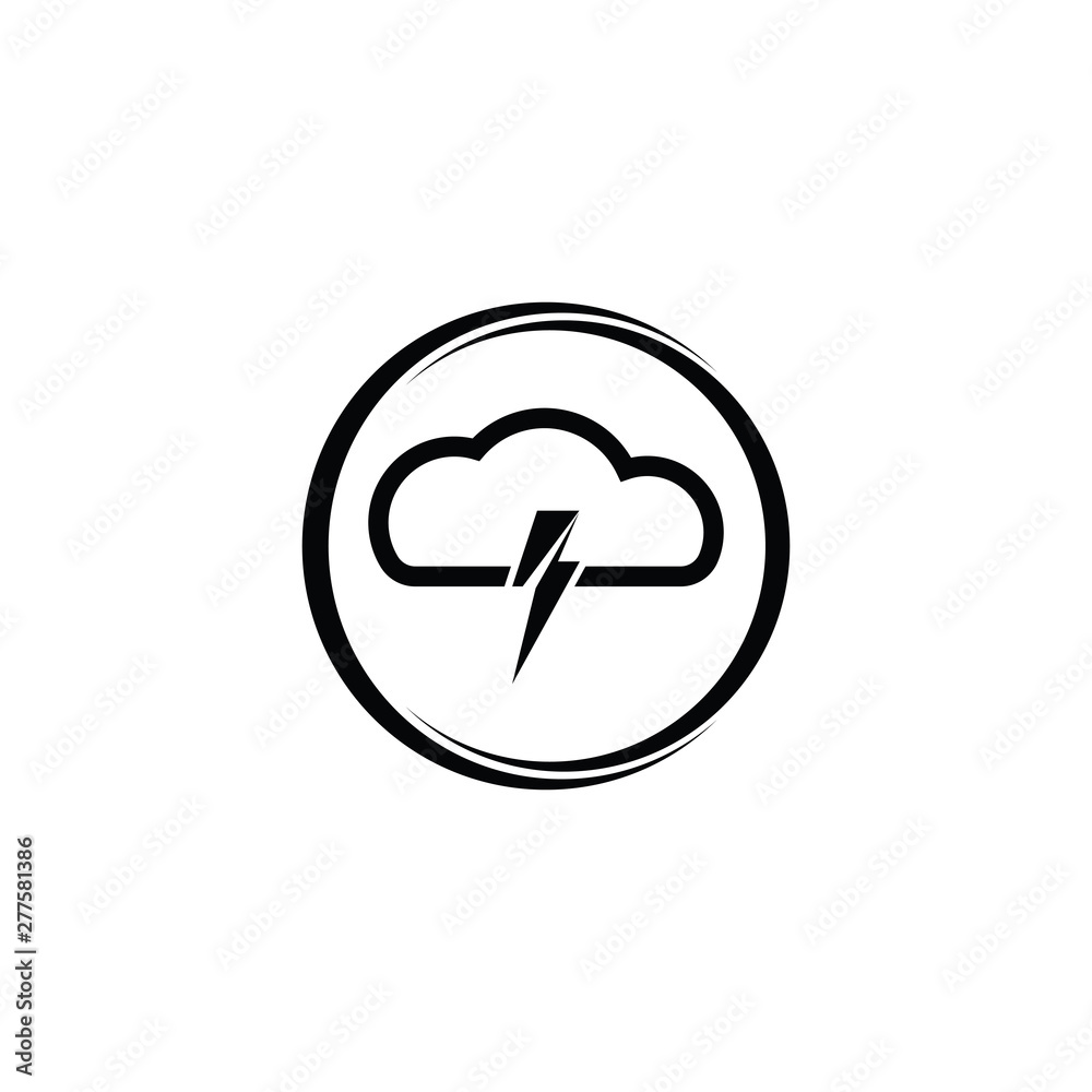 Cloud and dark lightning for graphic and web design. Vector sketch icon for infographic Cloud and dark lightning for graphic and web design. Vector sketch icon for infographic