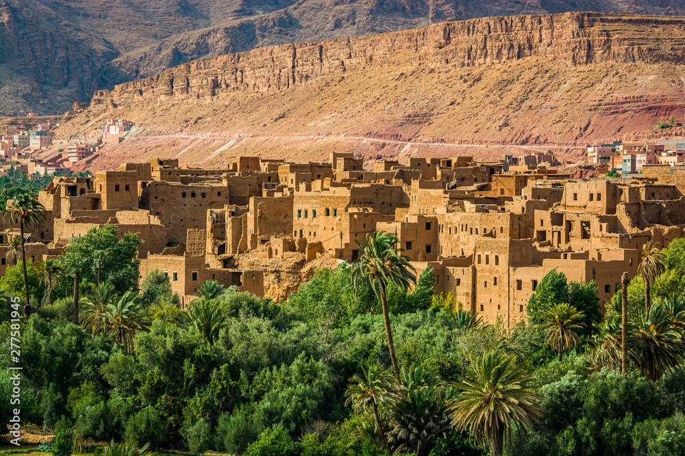 Panoramic view on Tinghir - Tinerhir city in Morocco. Tinghir is an oasis on the Todra River Panoramic view on Tinghir - Tinerhir city in Morocco. Tinghir is an oasis on the Todra River