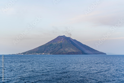 The majestic Eolian island of Stomboli view from the sea, active volcano in Italy © Tommaso Lizzul