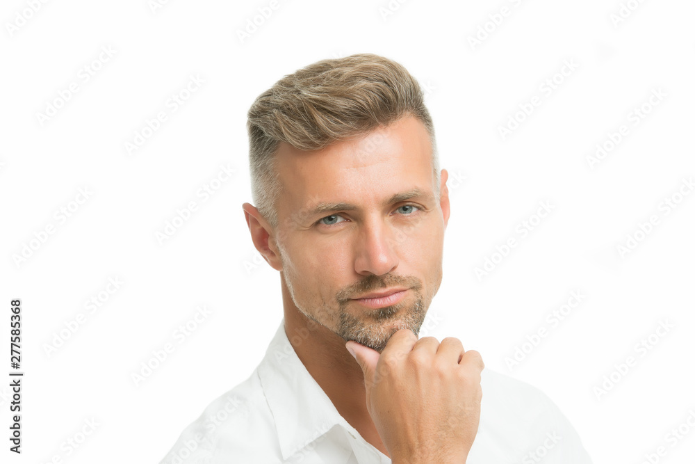 Thoughtful face expression. Grizzle hair suits him. Man handsome well groomed facial hair. Barber shop concept. Barber and hairdresser. Man mature good looking model. Silver hair shampoo. Male beauty Thoughtful face expression. Grizzle hair suits him. Man handsome well groomed facial hair. Barber shop concept. Barber and hairdresser. Man mature good looking model. Silver hair shampoo. Male beauty