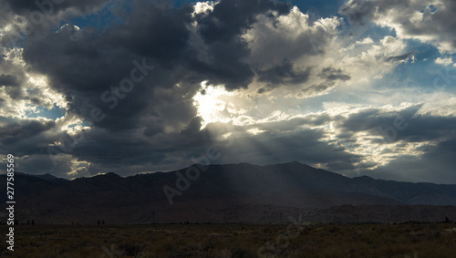 Mountains Clouds Sierras Dramatic Sunset Travel