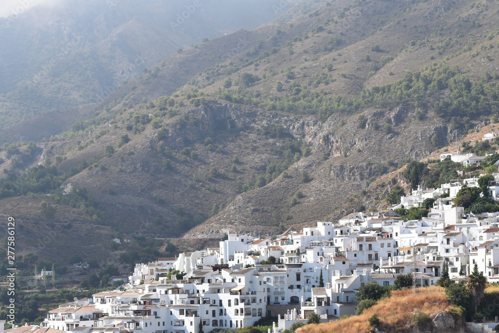Spain, the village of Frigiliana in Andalusia, southern Spain. The dramatic hills and valleys that surround this very pretty village.