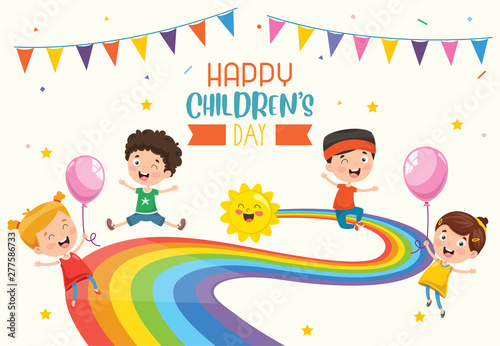 Vector Illustration Of Happy Children's Day