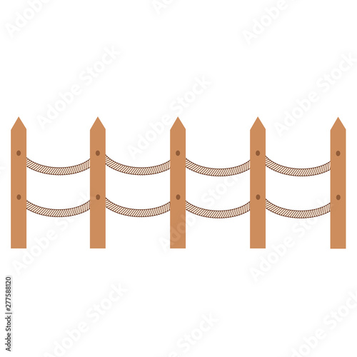 Rural painted wooden fences, pickets vector. Brown silhouettes fence for garden illustration