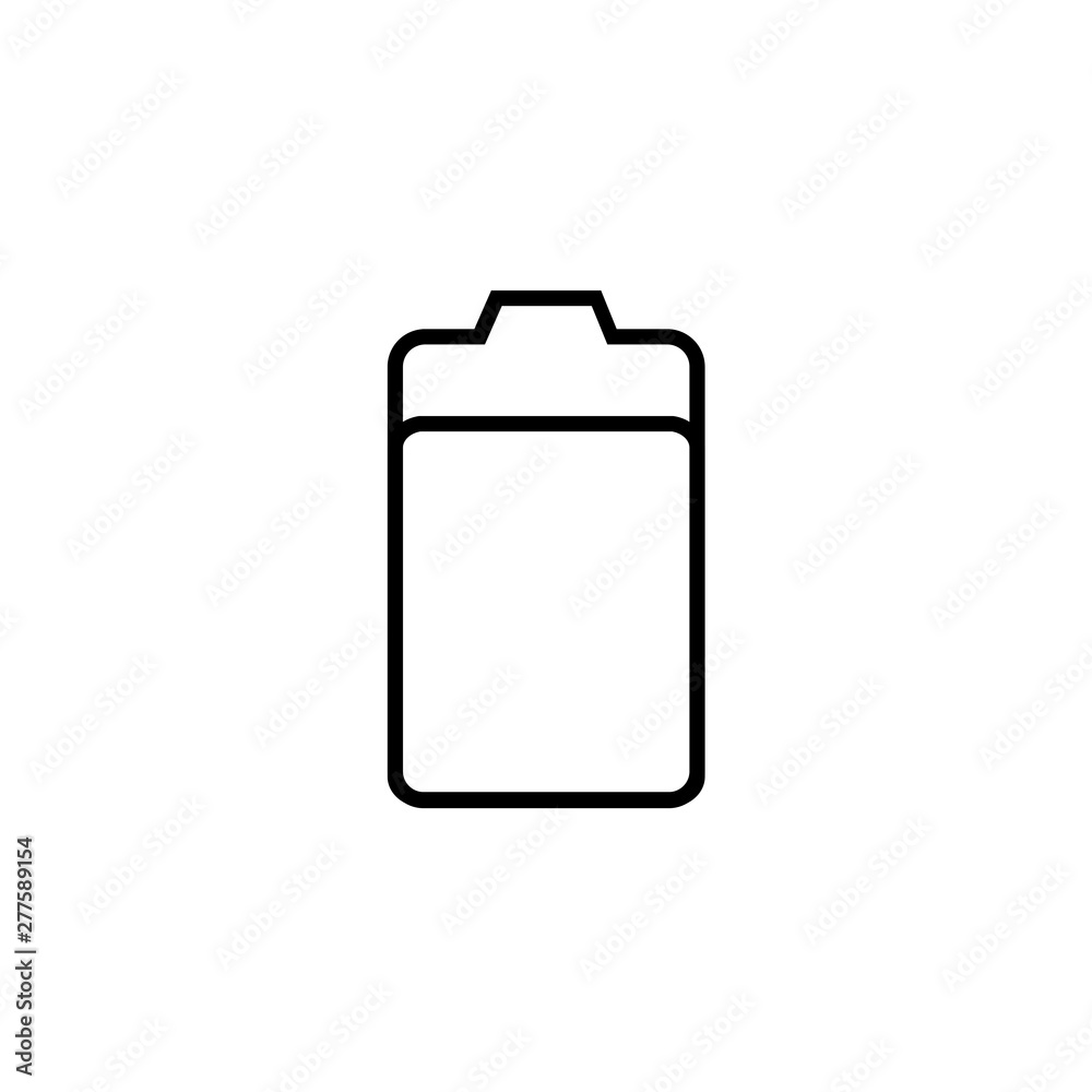 Middle battery vector border icon. This icon use for admin panels, website, interfaces, mobile apps Middle battery vector border icon. This icon use for admin panels, website, interfaces, mobile apps