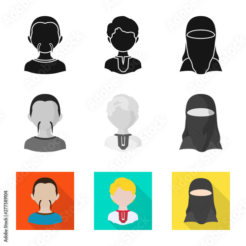 Isolated object of imitator and resident symbol. Set of imitator and culture stock symbol for web.