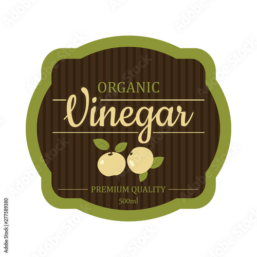 Vintage apple cider vinegar label frame design for stickers and other design