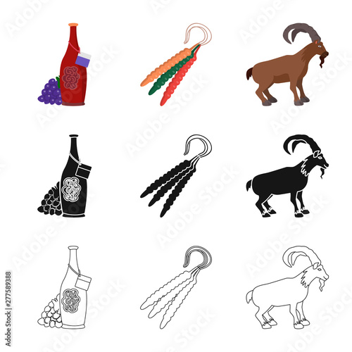 Vector design of culture and sightseeing symbol. Set of culture and originality stock symbol for web.