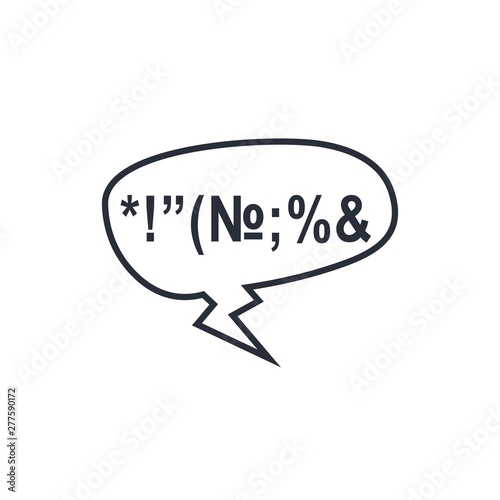 Monologue. Foul language . Vector icon, white background.