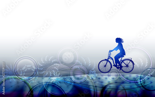 Bicycling woman background