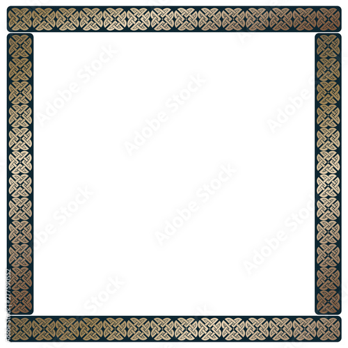 Square frame with a celtic elements. Vector illusration isolated on a white background.
