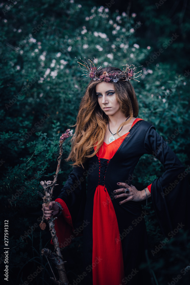 Naklejka premium fairy tale witch in the forest