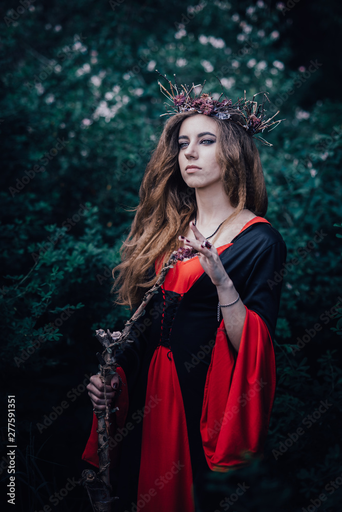 fairy tale witch in the forest