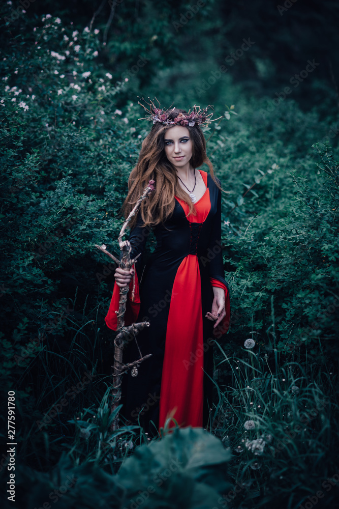 Naklejka premium fairy tale witch in the forest