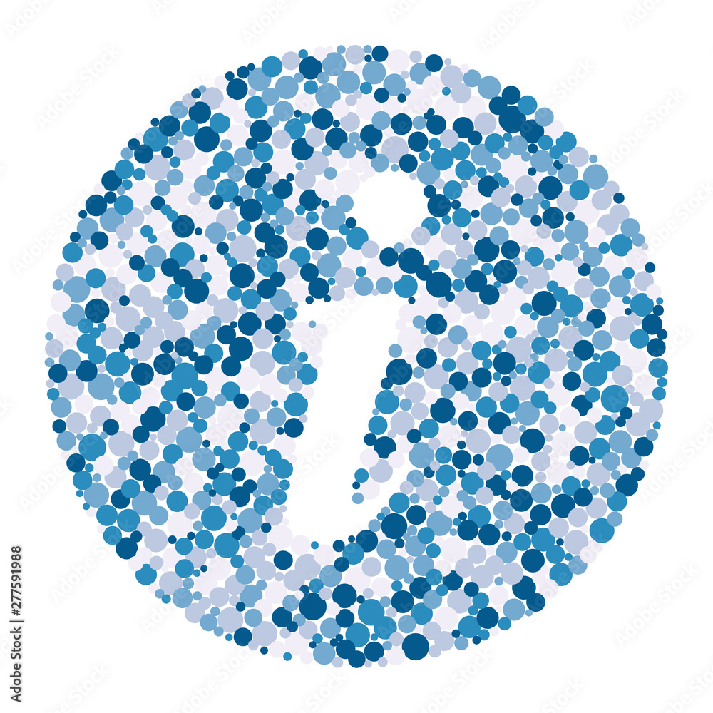 i letter color distributed circles dots illustration