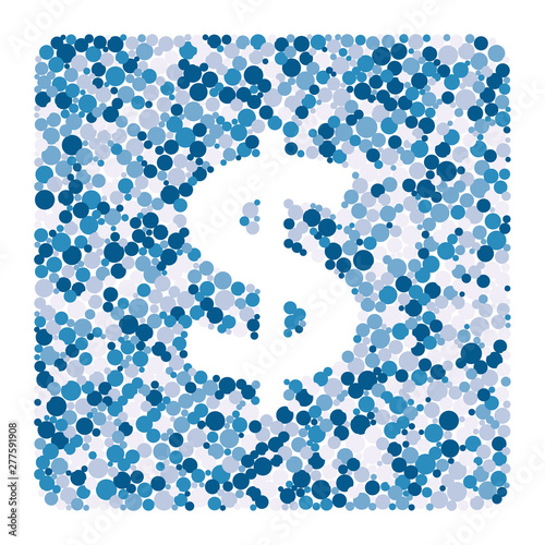 Dollar sign color distributed circles dots illustration