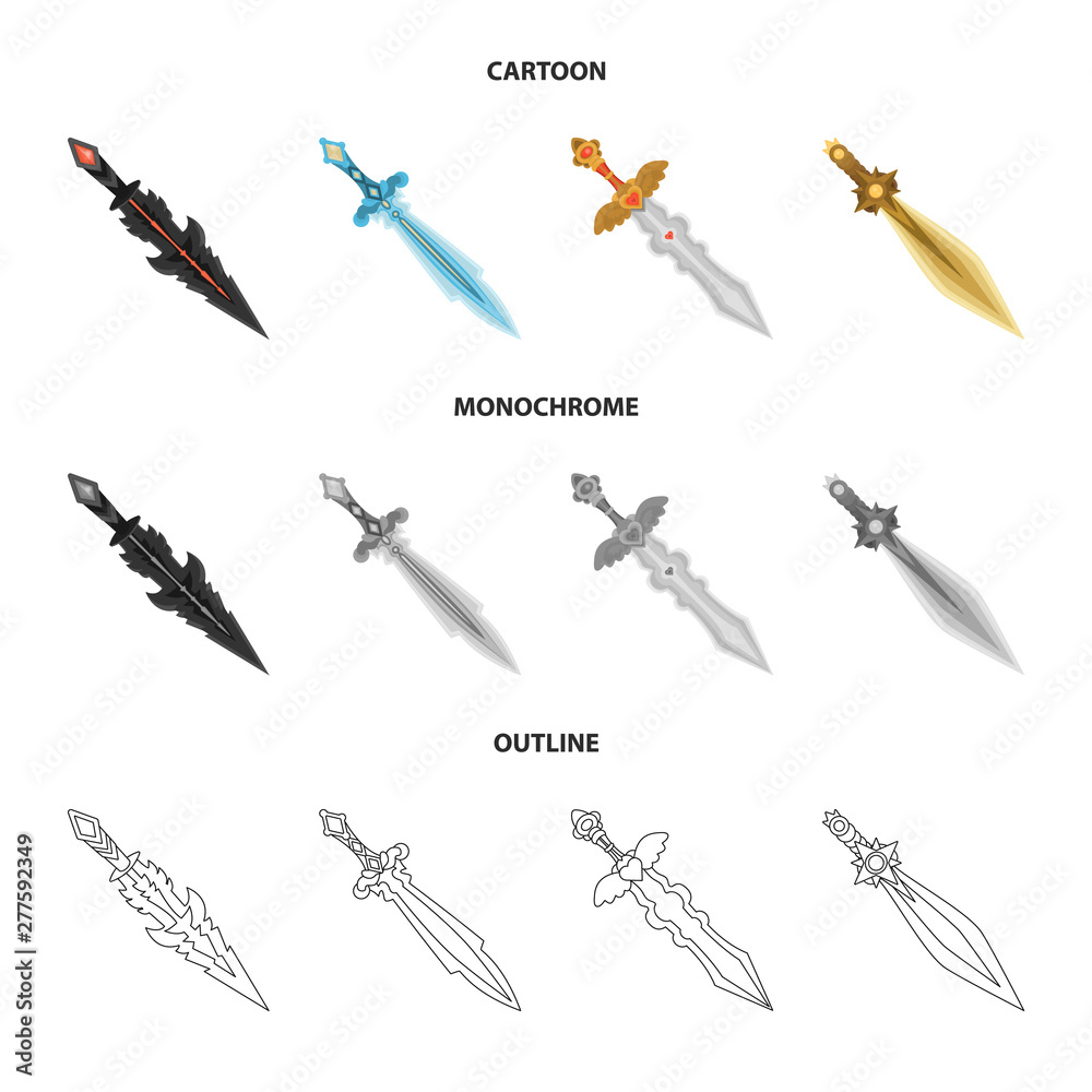 Isolated object of game and armor sign. Set of game and blade vector icon for stock. Isolated object of game and armor sign. Set of game and blade vector icon for stock.