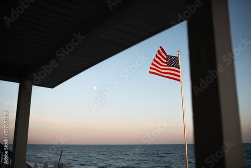 American flag in wind 