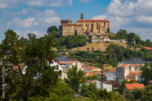 monumental set of Saint Vincent del Pino, in monforte de lemos, lugo, formed by the Tower of Homage, the Palace of the Condal and the Benedictine Monastery, present-day tourist site © carballo