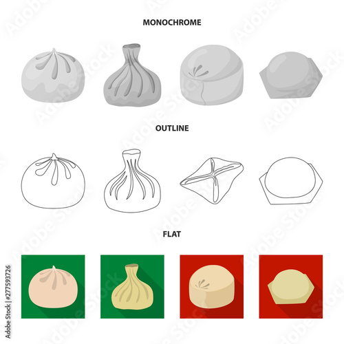 Vector design of products and cooking icon. Set of products and appetizer stock symbol for web.
