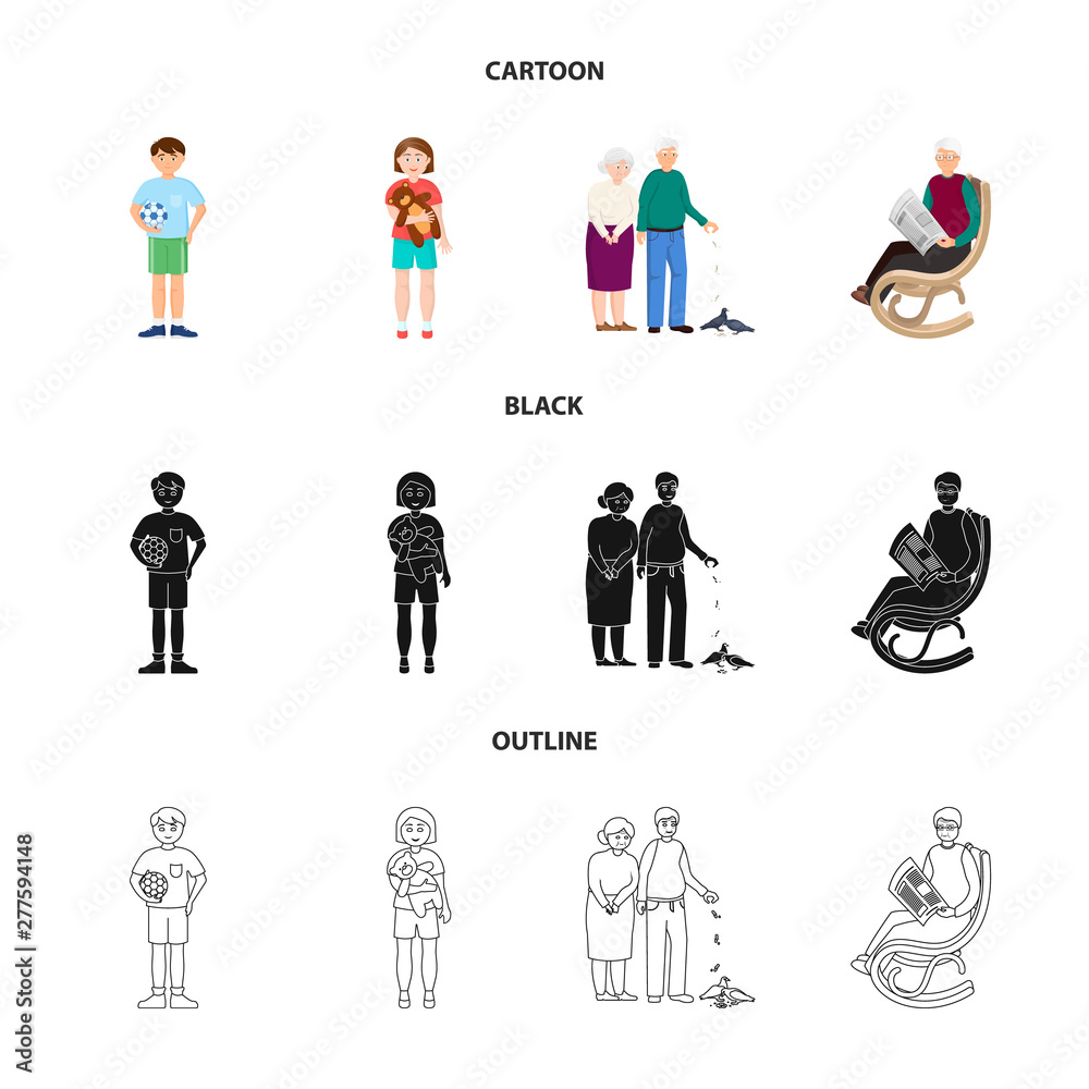 Vector illustration of character and avatar symbol. Set of character and portrait stock vector illustration. Vector illustration of character and avatar symbol. Set of character and portrait stock vector illustration.