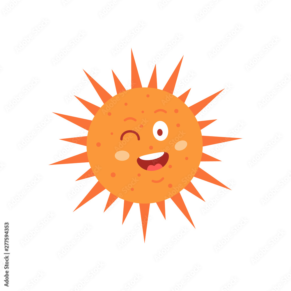 Funny vector hand drawn sun illustration. Cute sun emoticon icon. Summer sunny face emoji. Funny vector hand drawn sun illustration. Cute sun emoticon icon. Summer sunny face emoji.
