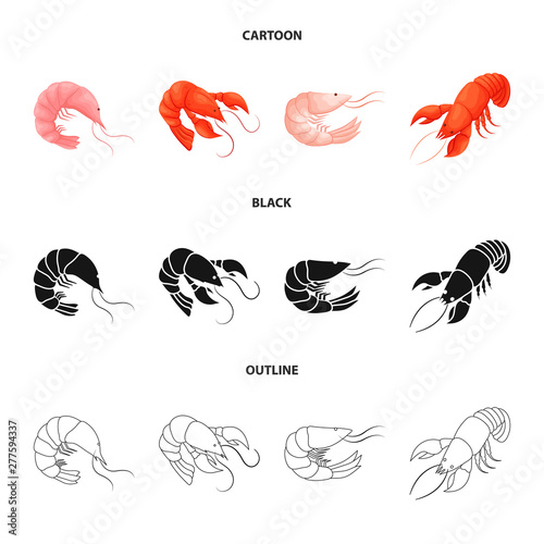Vector design of appetizer and ocean symbol. Set of appetizer and delicacy stock vector illustration.