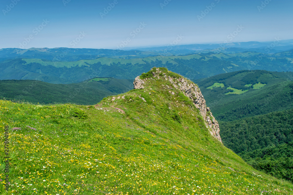 Beautiful mountain view from the path from Beklemeto to Kozya Stena, Troyan Balkan, Bulgaria Beautiful mountain view from the path from Beklemeto to Kozya Stena, Troyan Balkan, Bulgaria