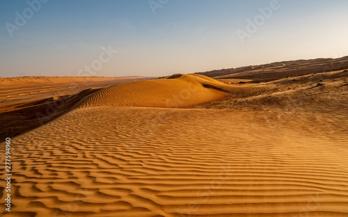 sunset in the Wahiba sands desert in Oman