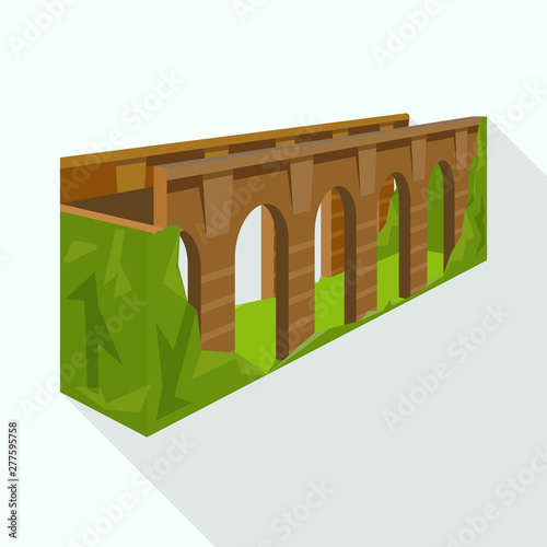 Vector design of bridge and relocation icon. Collection of bridge and column stock vector illustration.