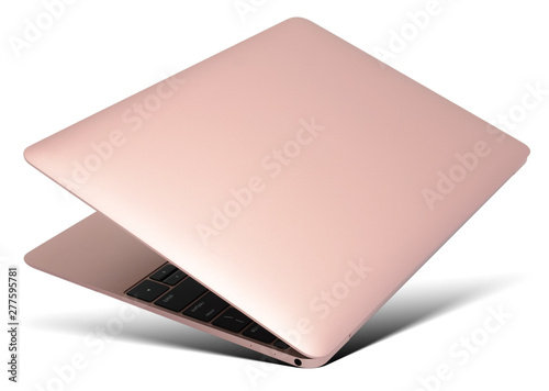 Wallpaper Mural Slightly open hovering rose gold laptop Torontodigital.ca