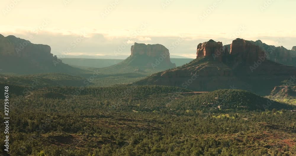 Cathedral Rock and Bell Rock sand stone butte and mesa formation near the town of Sedona Arizona USA Cathedral Rock and Bell Rock sand stone butte and mesa formation near the town of Sedona Arizona USA
