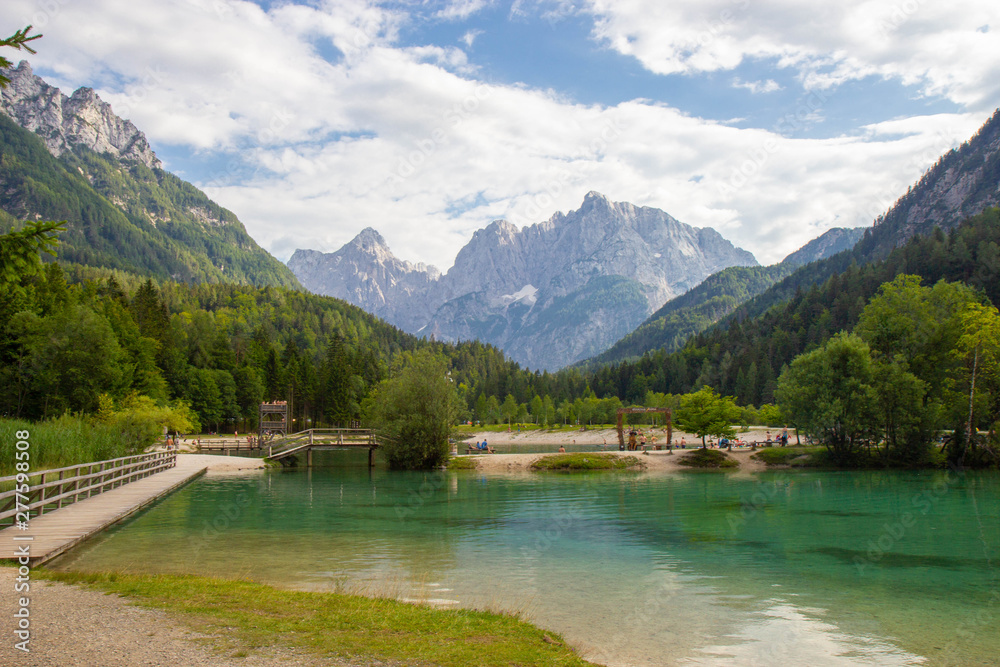 View of Jasna lake in Julian Alps, Slovenia View of Jasna lake in Julian Alps, Slovenia