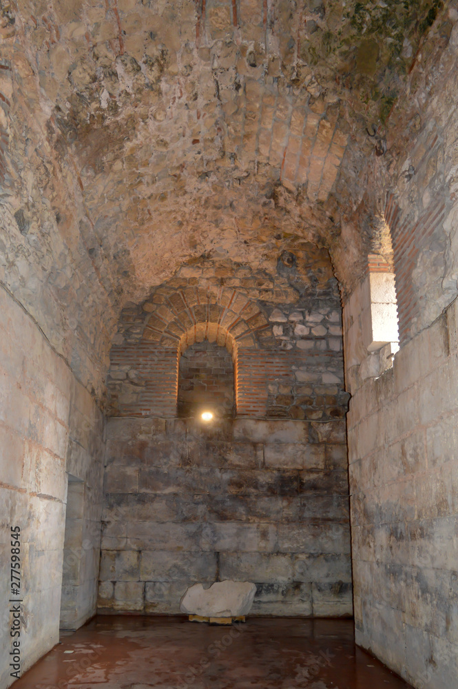 Cellars of Diocletian's palace in Split, Croatia on June 15, 2019. Some episods of the Game of Thrones filmed there.