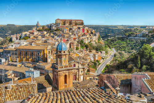 Sunrise at the old baroque town of Ragusa Ibla in Sicily photo