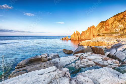 Awesome sunset view of Red Rocks (called "Rocce Rosse") in Arbatax.