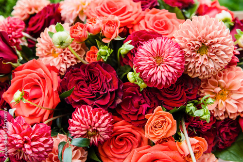 Close up of a bouquet of spring flowers